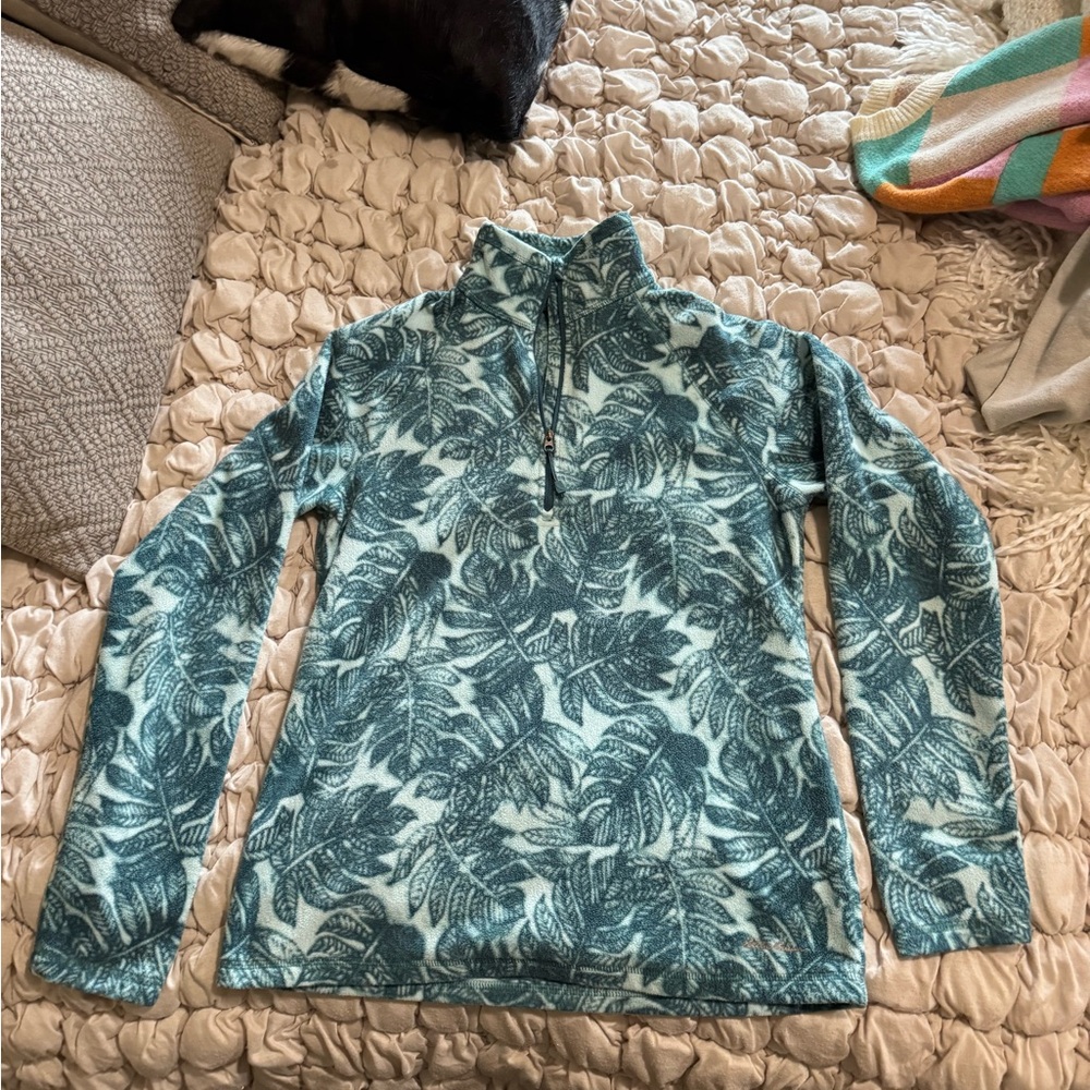 Eddie Bauer- Blue Leaf Print Pullover